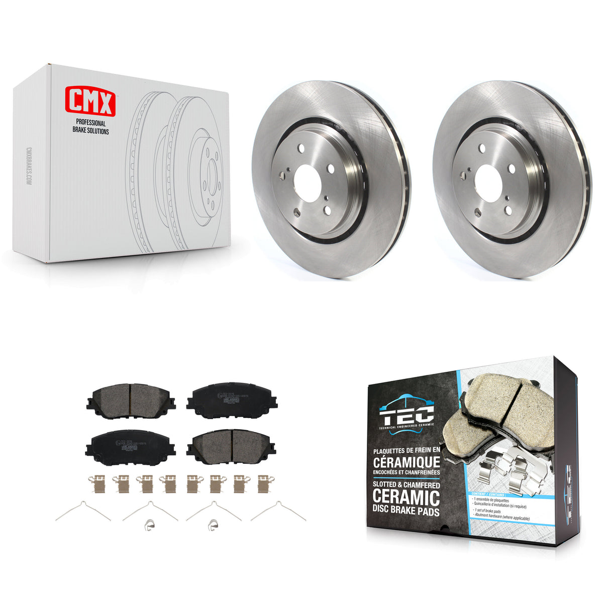 Front Disc Brake Rotors & Ceramic Pad Kit For 2020-2023 Toyota Camry XSE With TRD Package K8T-103843