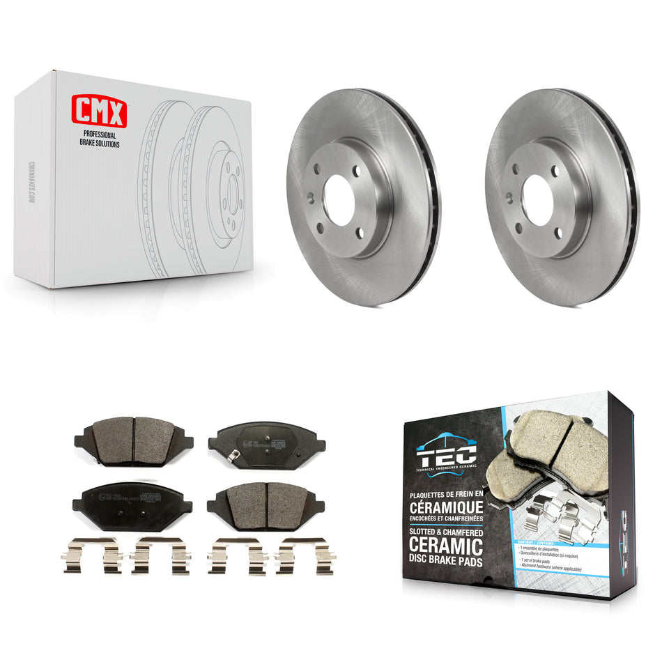 Front Disc Brake Rotors And Ceramic Pads Kit For 2016-2021 Chevrolet Spark K8T-103846