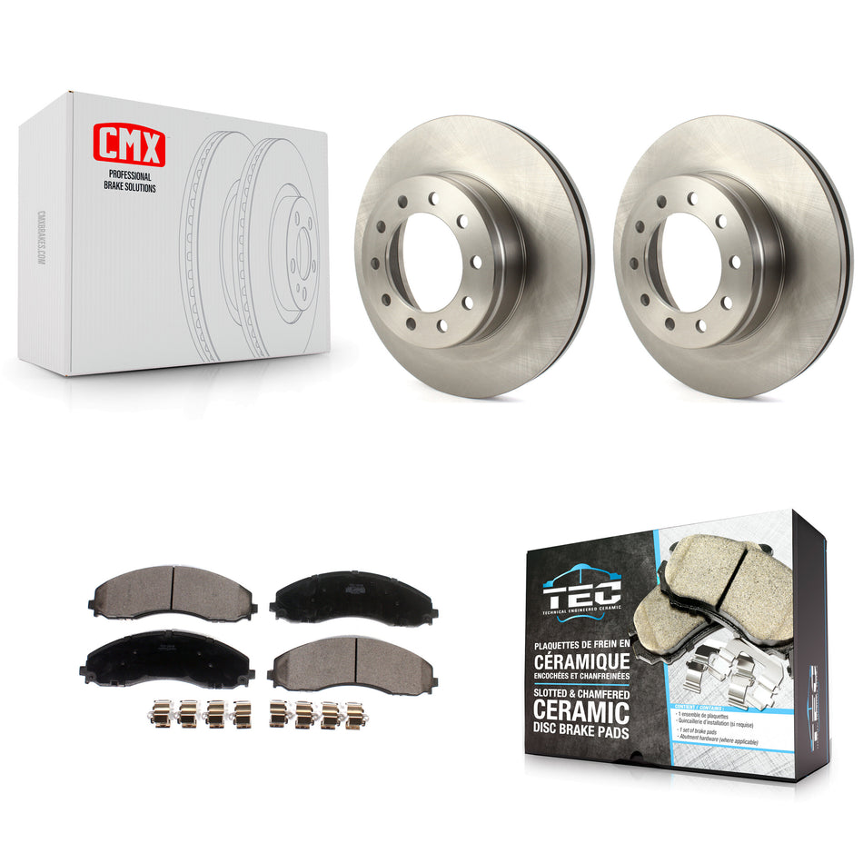 Front Disc Brake Rotors And Ceramic Pads Kit For Ford F-450 Super Duty F-550 K8T-103848