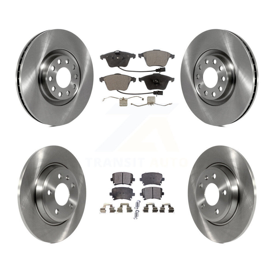 Front Rear Disc Brake Rotors And Ceramic Pads Kit For 2009 Audi A4 Quattro Convertible With 300mm Diameter Rotor K8T-103873