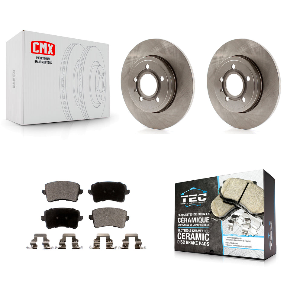 Rear Disc Brake Rotors And Ceramic Pads Kit For 2009 Audi A4 Quattro Sedan Wagon With 288mm Diameter Rotor K8T-103918