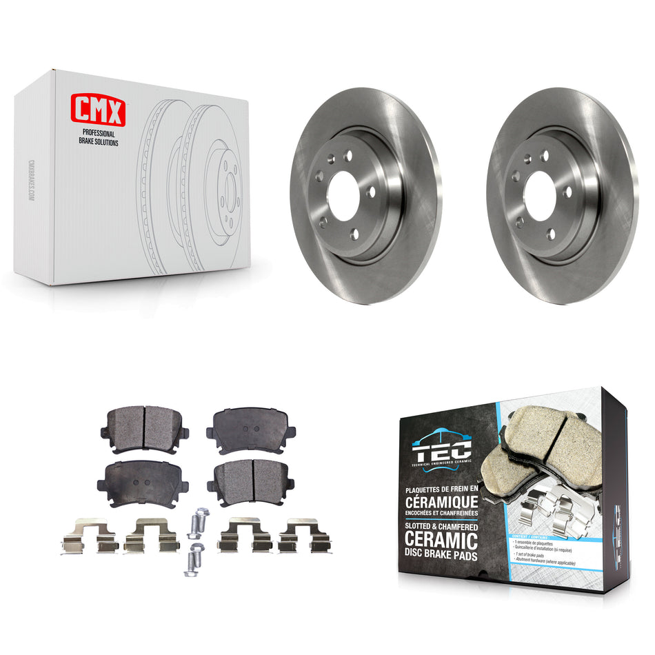 Rear Disc Brake Rotors And Ceramic Pads Kit For 2009 Audi A4 Quattro Convertible With 300mm Diameter Rotor K8T-103919