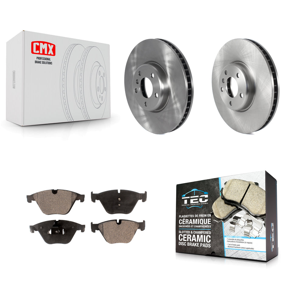 Front Disc Brake Rotors And Ceramic Pads Kit For 2011-2013 BMW 535i K8T-103970