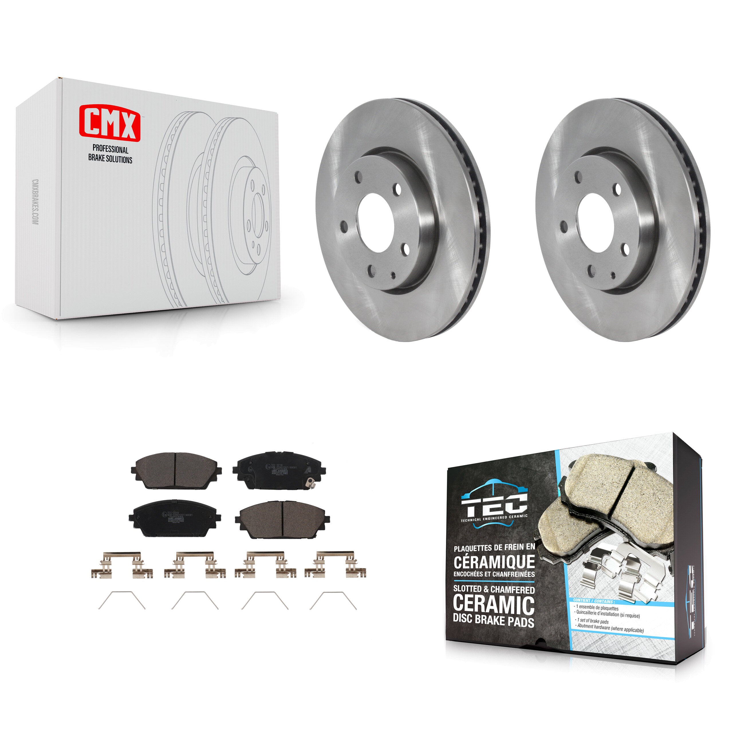 Front Disc Brake Rotors And Ceramic Pads Kit For Mazda 3 Sport FWD K8T-103984