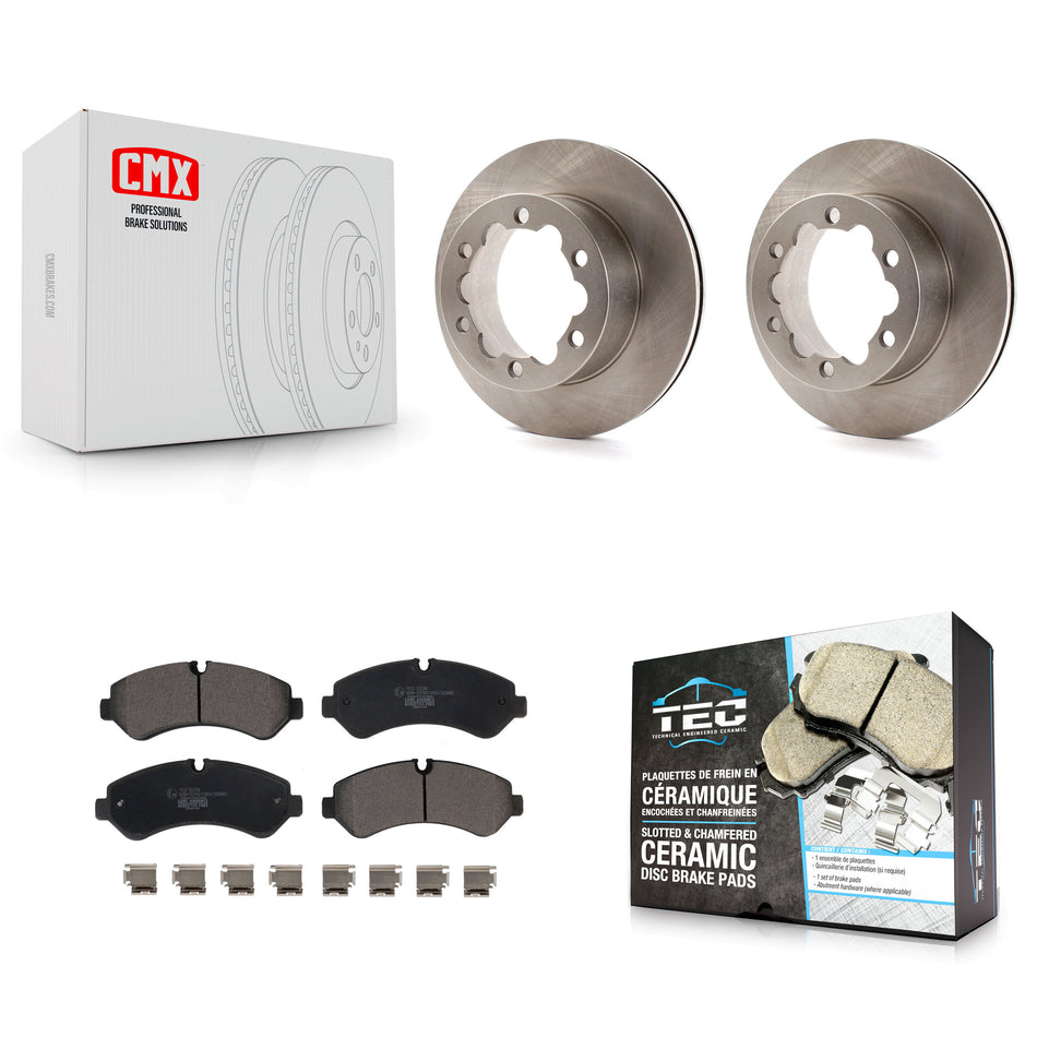 Rear Disc Brake Rotors And Ceramic Pads Kit For Mercedes-Benz Sprinter 3500 3500XD With Dual Wheels K8T-104002