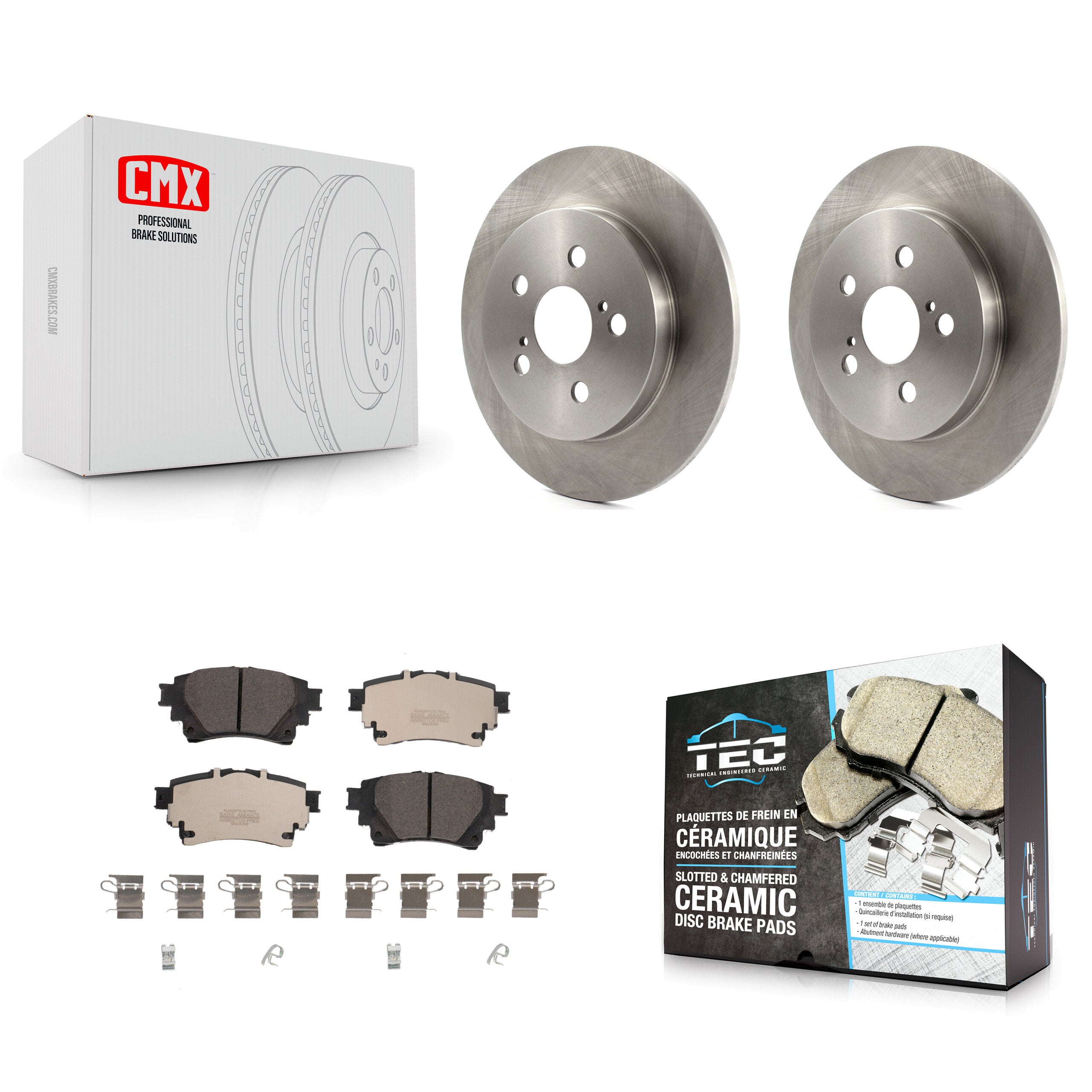 Rear Brake Rotor Ceramic Pad Kit For 2019 Toyota Corolla 1.8L With Electric Parking K8T-104006