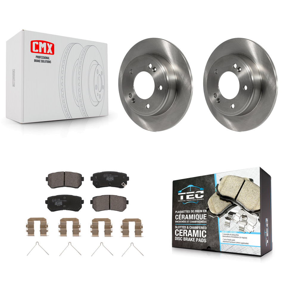 Rear Disc Brake Rotors And Ceramic Pads Kit For Hyundai Kona Kia Seltos K8T-104008