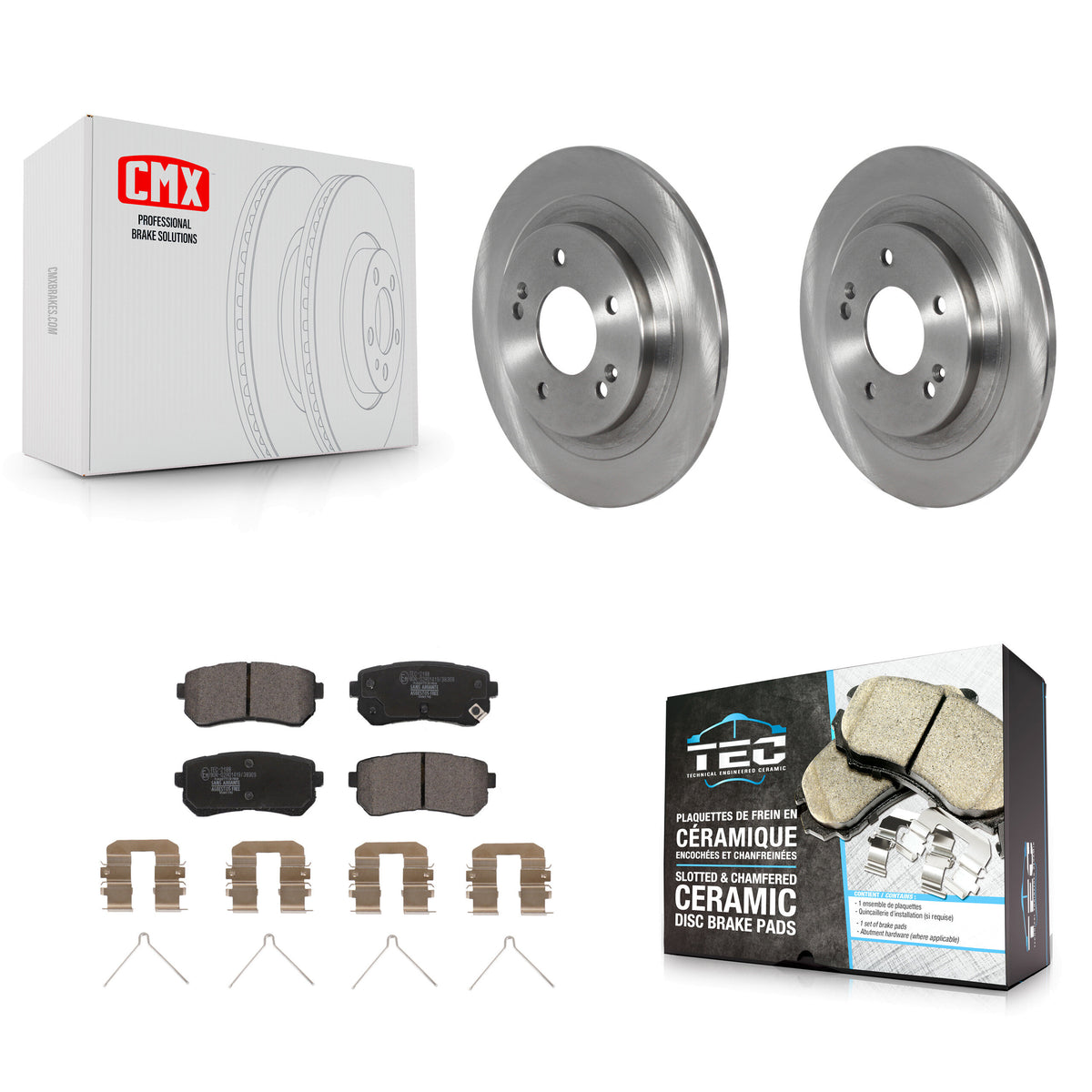 Rear Disc Brake Rotors And Ceramic Pads Kit For Hyundai Kona Kia Seltos K8T-104009