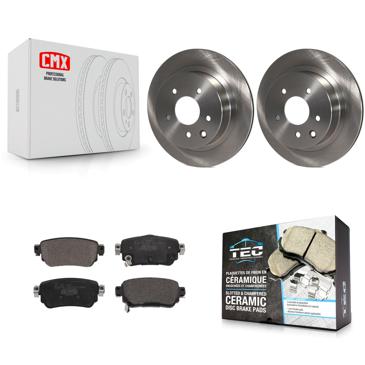Rear Brake Rotors Ceramic Pad Kit For 19 Nissan Rogue Sport S With Electric Parking K8T-104011