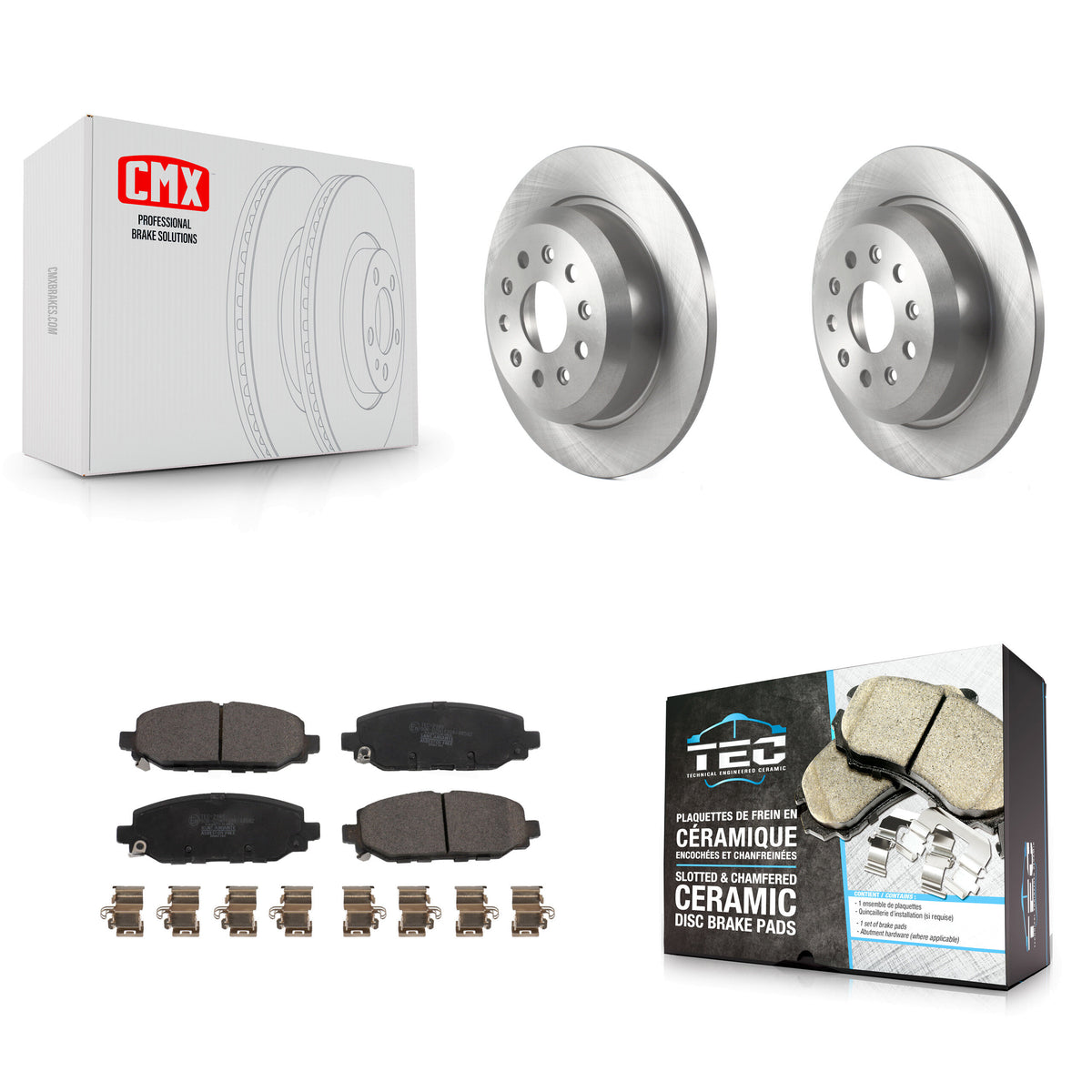 Rear Disc Brake Rotors And Ceramic Pads Kit For 2018-2020 Jeep Wrangler Rubicon K8T-104015