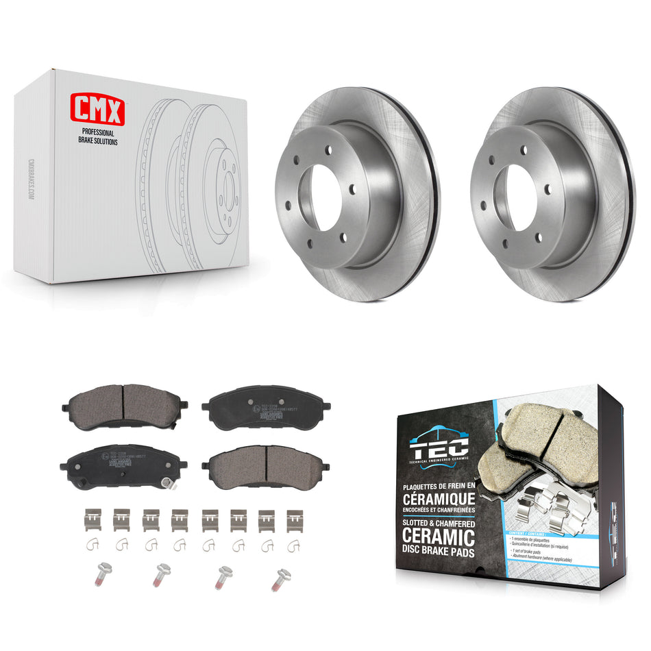 Rear Disc Brake Rotors And Ceramic Pads Kit For 2019-2022 Ford Ranger K8T-104019