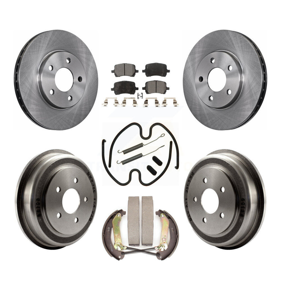 Front Rear Disc Brake Rotors Ceramic Pads And Drum Kit (7Pc) For Chevrolet Malibu K8T-104022