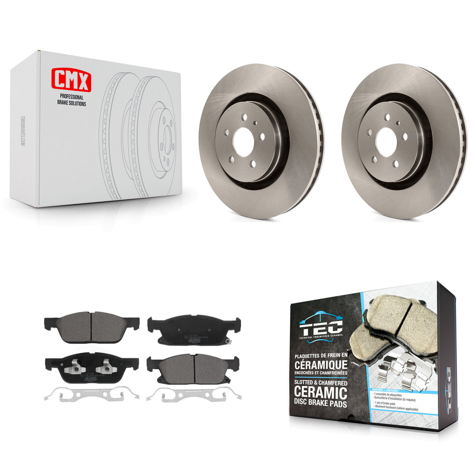 Front Disc Brake Rotors And Ceramic Pads Kit For Ford Edge Lincoln Nautilus K8T-104040