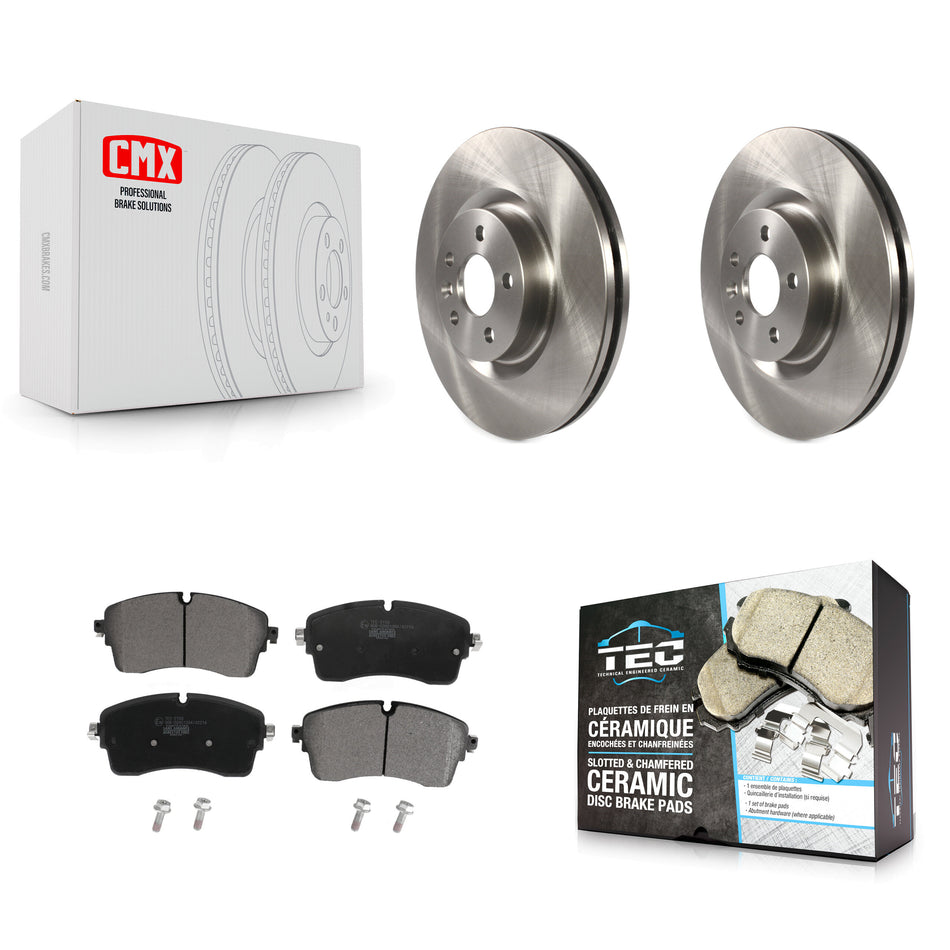 Front Disc Brake Rotors And Ceramic Pads Kit For 2018 Jaguar E-Pace S SE With 325mm Diameter Rotor K8T-104042