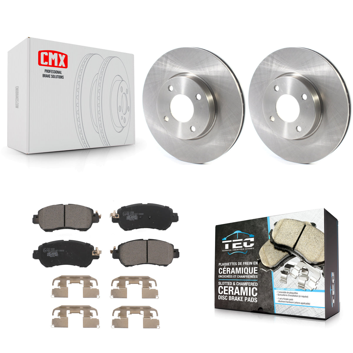 Front Disc Brake Rotors And Ceramic Pads Kit For Nissan Kicks Versa K8T-104043