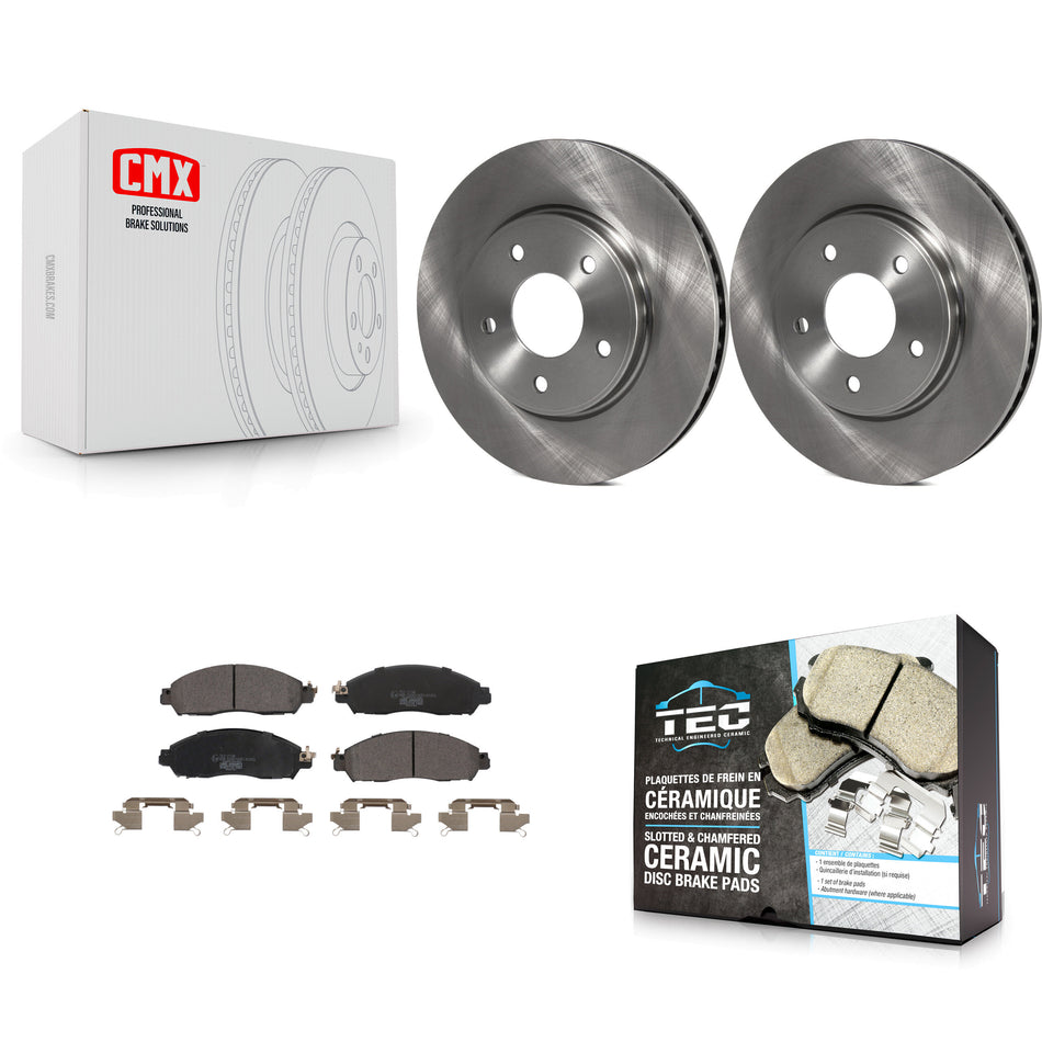 Front Disc Brake Rotors And Ceramic Pads Kit For Nissan LEAF NV200 K8T-104046