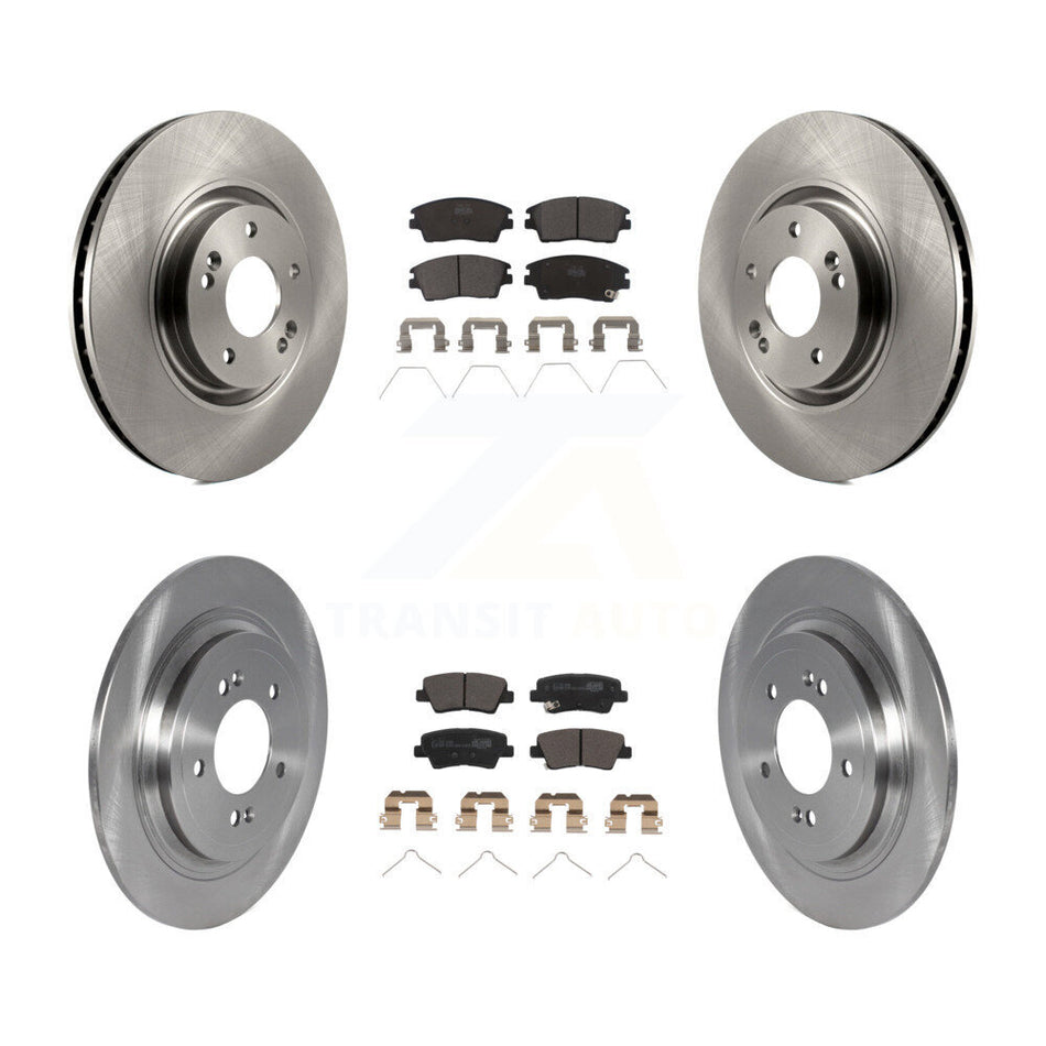 Front Rear Brake Rotor Ceramic Pad Kit For 17-22 Kia Sportage With Electric Parking K8T-104049