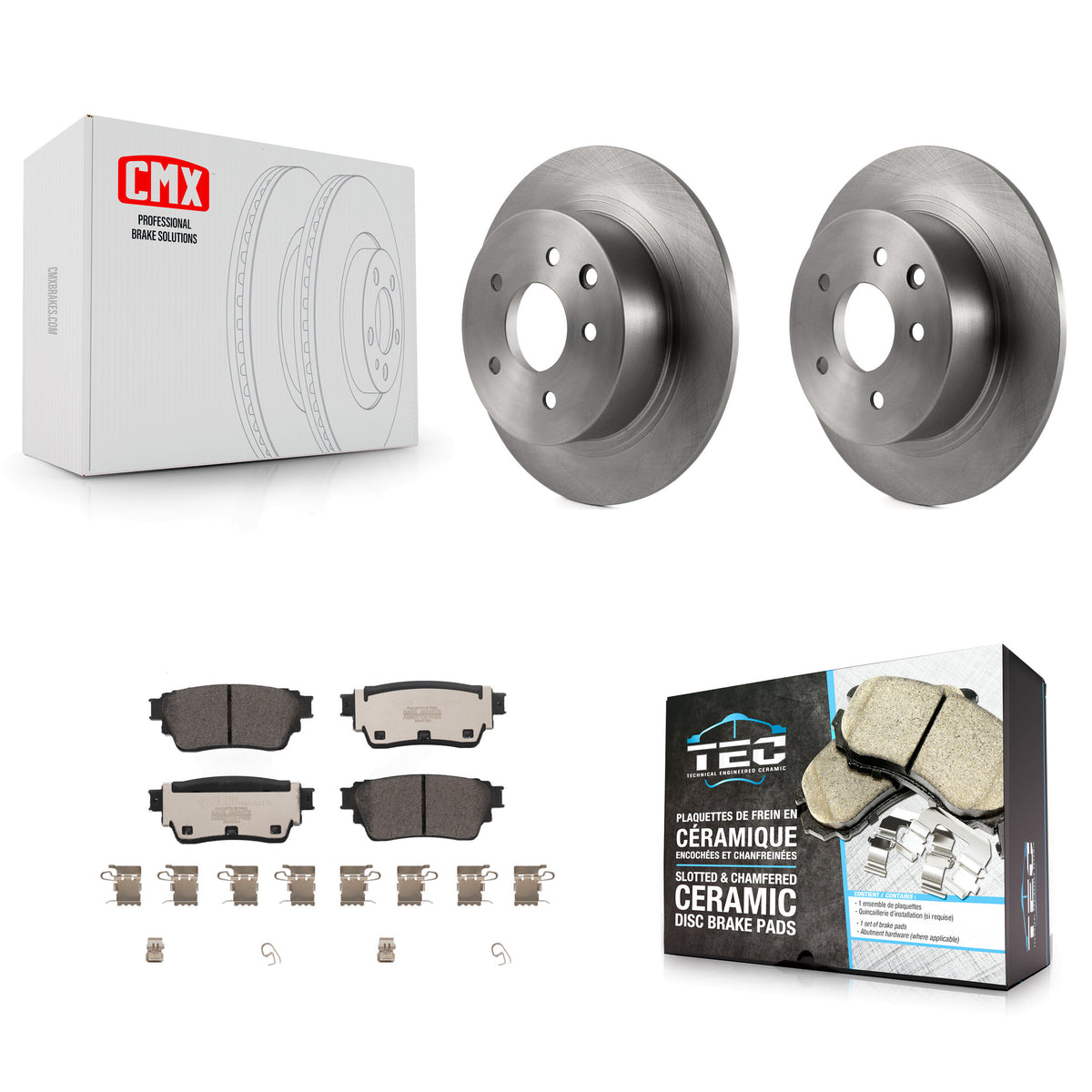 Rear Brake Rotors & Ceramic Pad Kit For 19-20 Nissan Altima AWD With Manual Parking K8T-104069