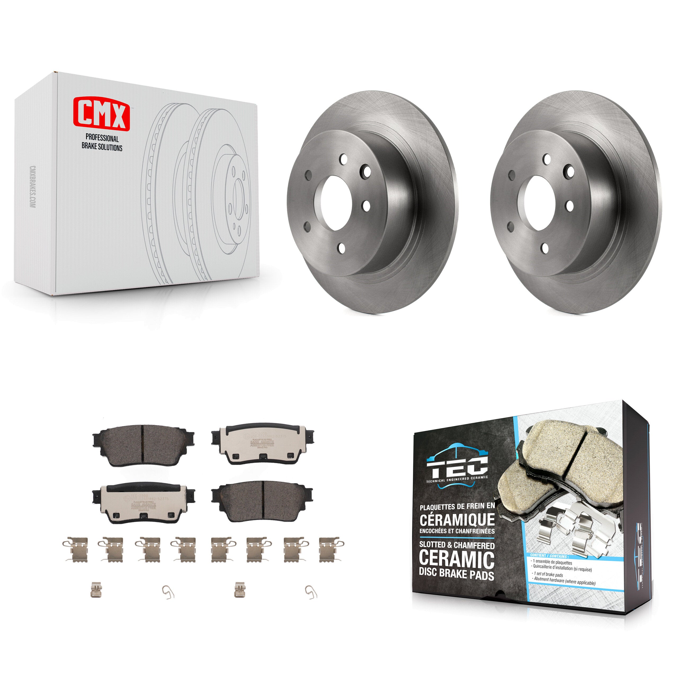 Rear Brake Rotors & Ceramic Pad Kit For 19-20 Nissan Altima AWD With Manual Parking K8T-104069