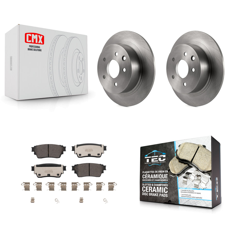 Rear Brake Rotors & Ceramic Pad Kit For 19-20 Nissan Altima AWD With Manual Parking K8T-104069