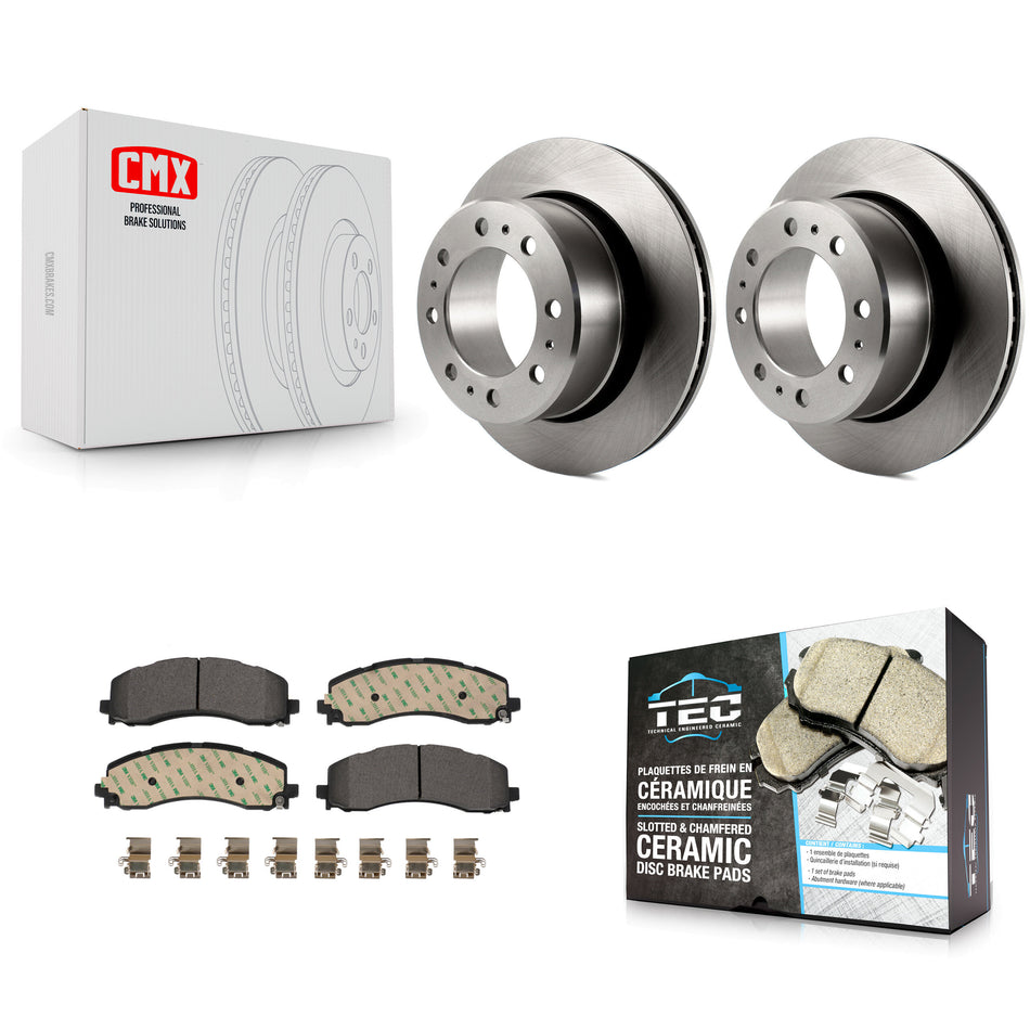 Rear Disc Brake Rotors And Ceramic Pads Kit For 2019-2022 Ram 2500 3500 K8T-104071