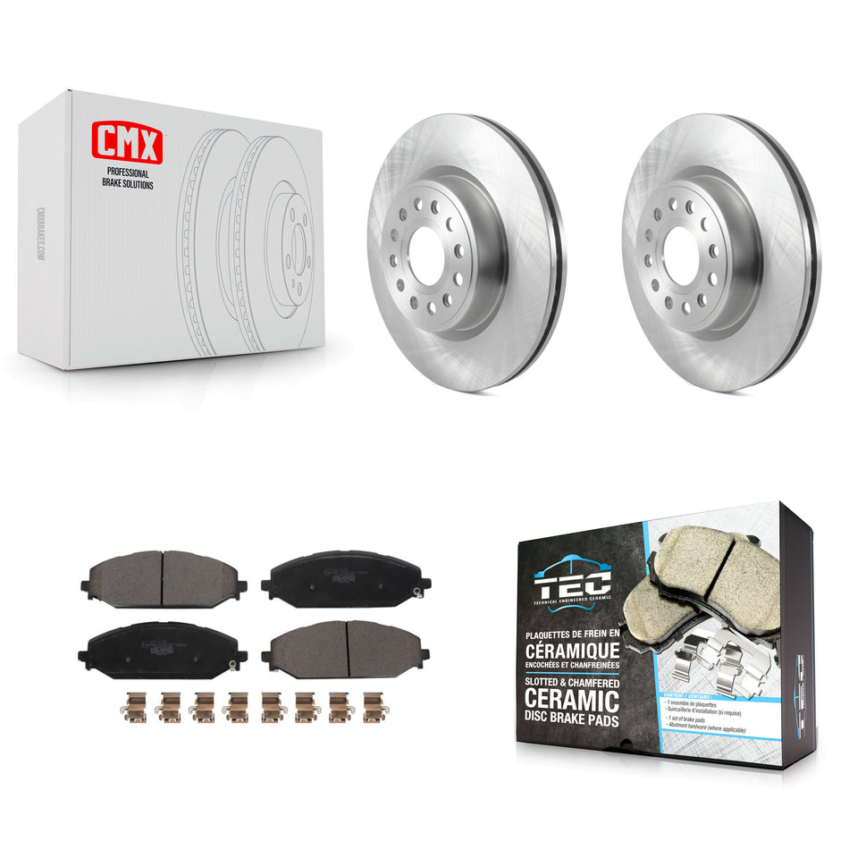 Front Disc Brake Rotors And Ceramic Pads Kit For Ram 1500 K8T-104088