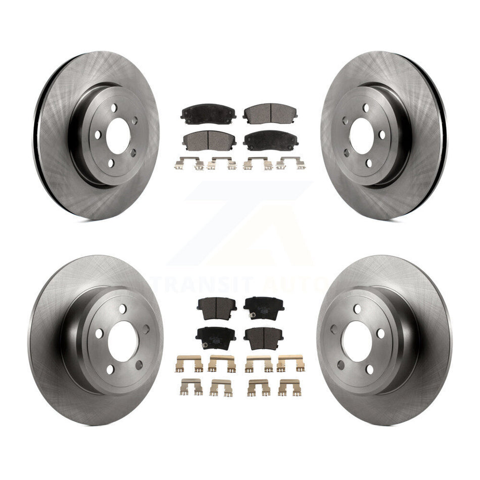Front Rear Disc Brake Rotors And Ceramic Pads Kit For 2015-2018 Dodge Charger RWD with 3.6L With 345mm Diameter Rotor K8T-104089