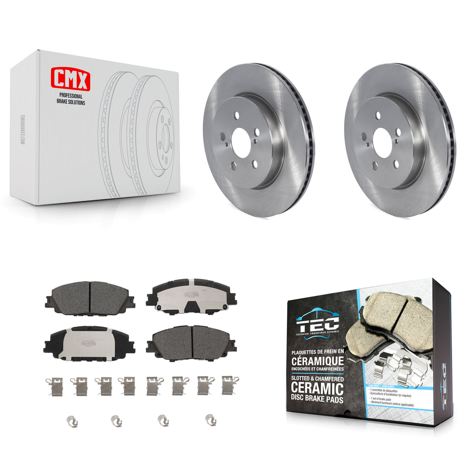 Front Disc Brake Rotors And Ceramic Pads Kit For Toyota Corolla Prius Prime K8T-104109