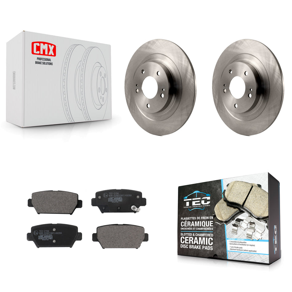 Rear Disc Brake Rotors And Ceramic Pads Kit For Mitsubishi Eclipse Cross With Manual Parking K8T-104126