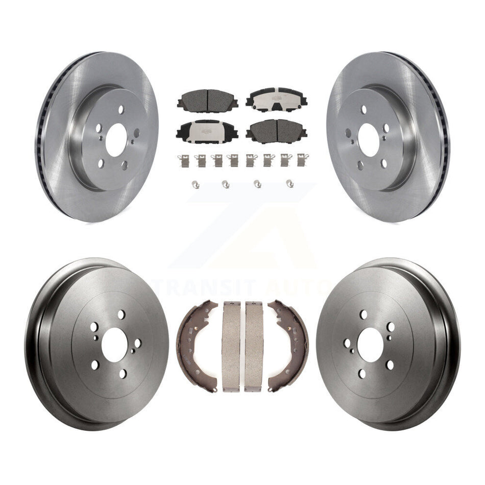 Front Rear Disc Brake Rotors Ceramic Pads And Drum Kit For 2019 Toyota Corolla 2.0L K8T-104130