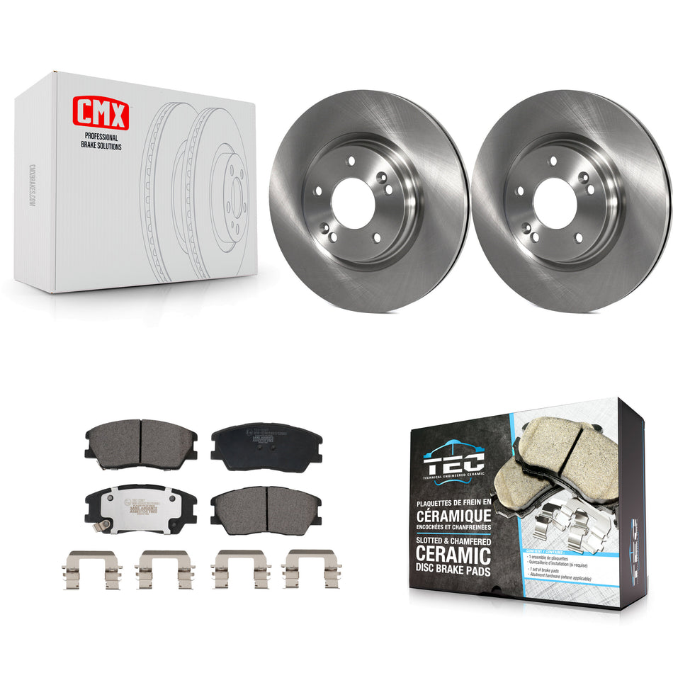 Front Disc Brake Rotors And Ceramic Pads Kit For Kia Soul EV K8T-104141
