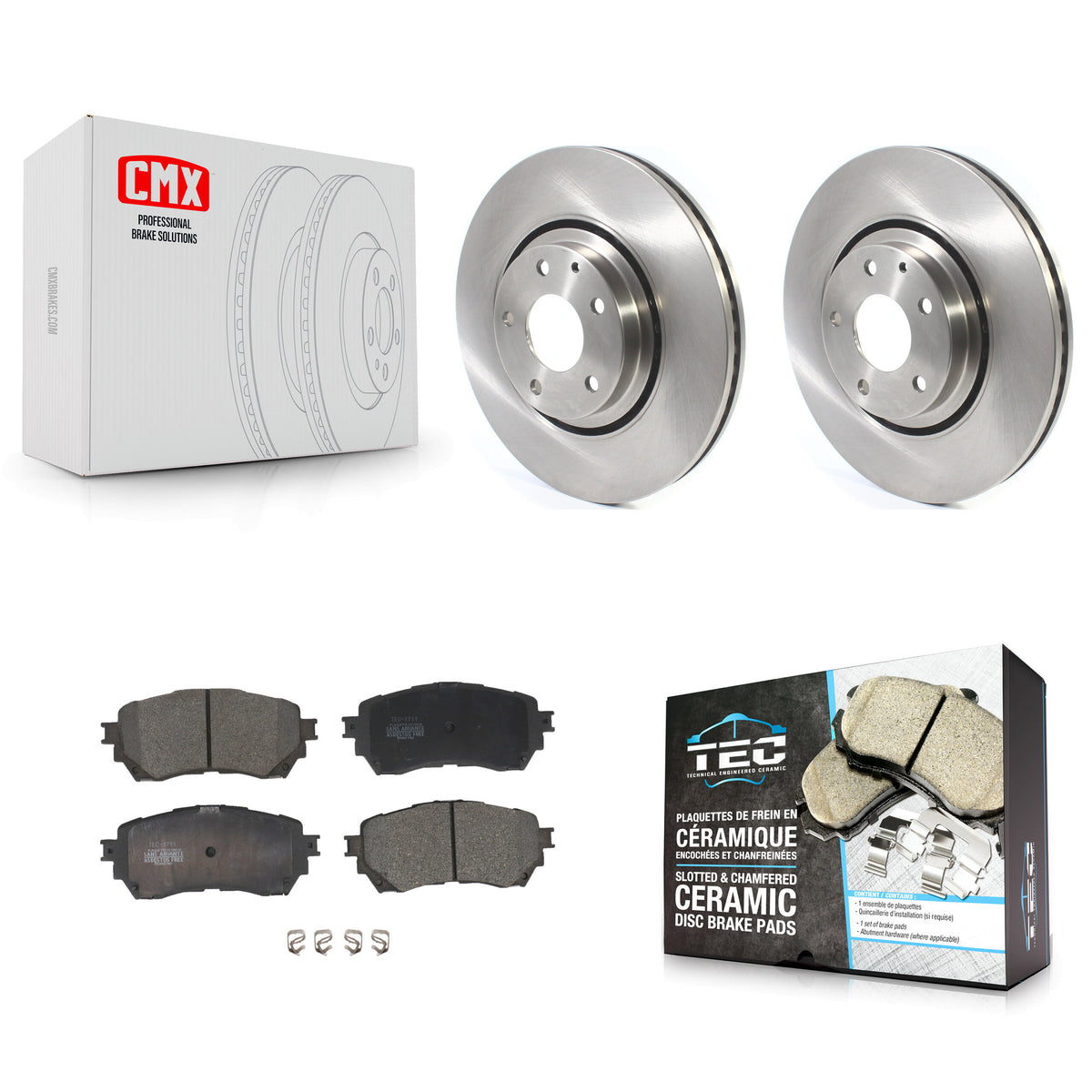 Front Disc Brake Rotors And Ceramic Pads Kit For 2021 Mazda 6 Turbocharged K8T-104148