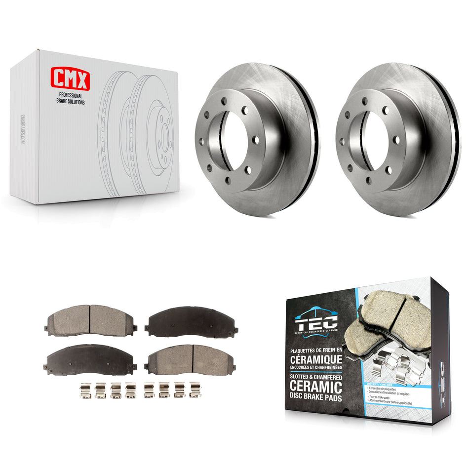 Front Brake Rotor Ceramic Pad Kit For Ford F-250 Super Duty With 8 Lug Wheels To 10 22 12 K8T-104150
