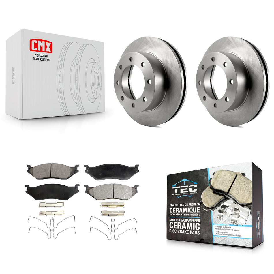 Front Brake Rotor & Ceramic Pad Kit For 2005-2009 Ford F-450 Super Duty With 8 Lug Wheels K8T-104151