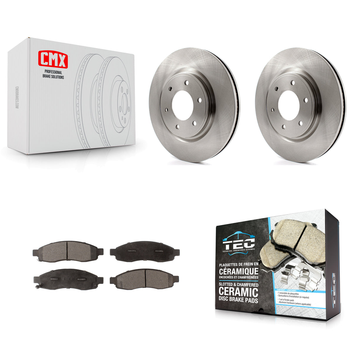Front Disc Brake Rotors And Ceramic Pads Kit For 2007 Nissan TITAN From 04 07 K8T-104154