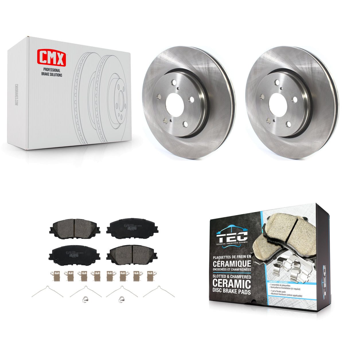 Front Brake Rotor And Ceramic Pad Kit For 2019 Toyota C-HR Vehicles Manufactured In Japan K8T-104155