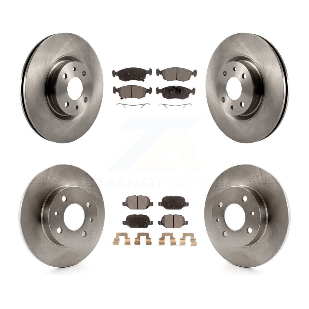Front Rear Disc Brake Rotors And Ceramic Pads Kit For Fiat 500 K8T-104182