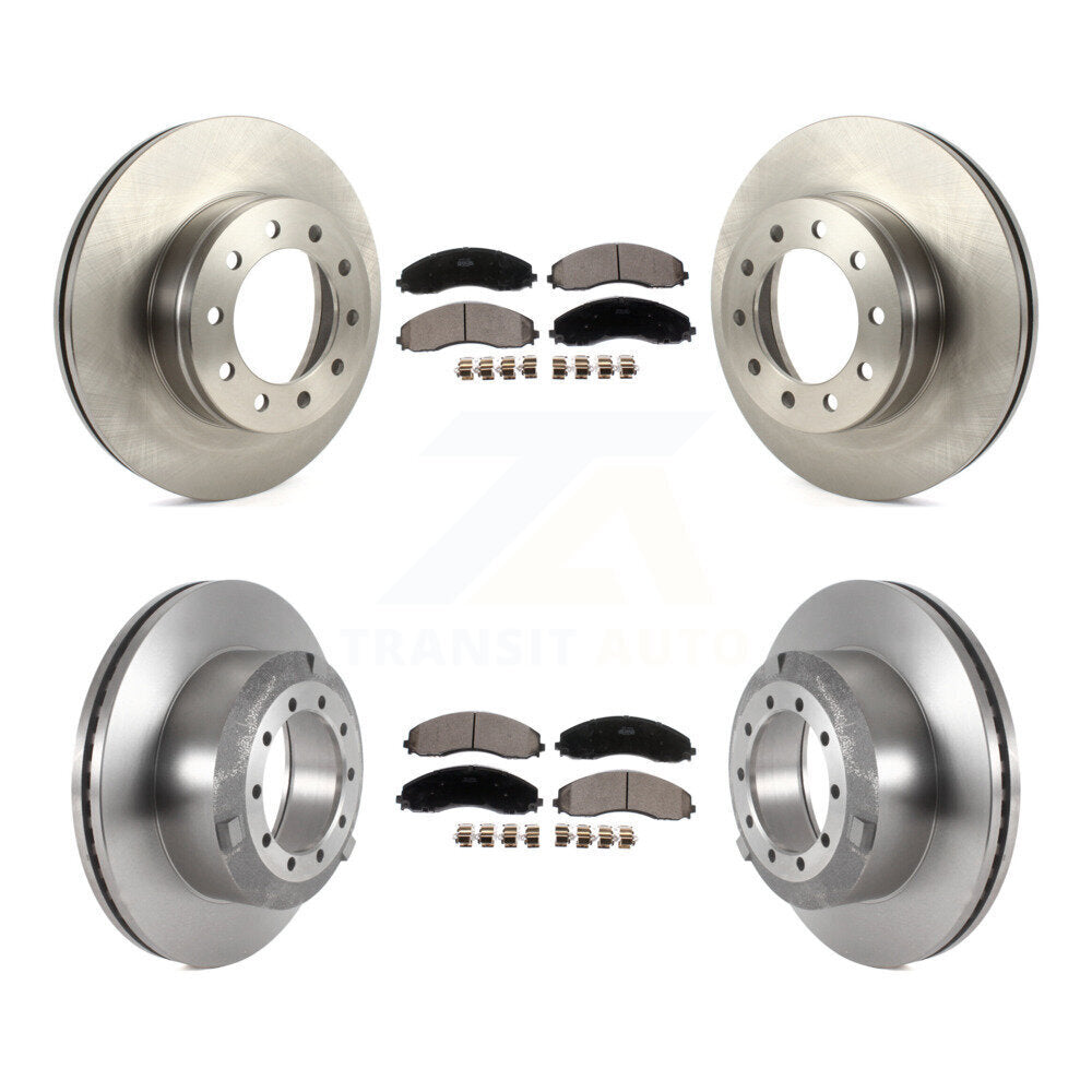 Front Rear Disc Brake Rotors And Ceramic Pads Kit For Ford F-450 Super Duty F-550 F-600 K8T-104186