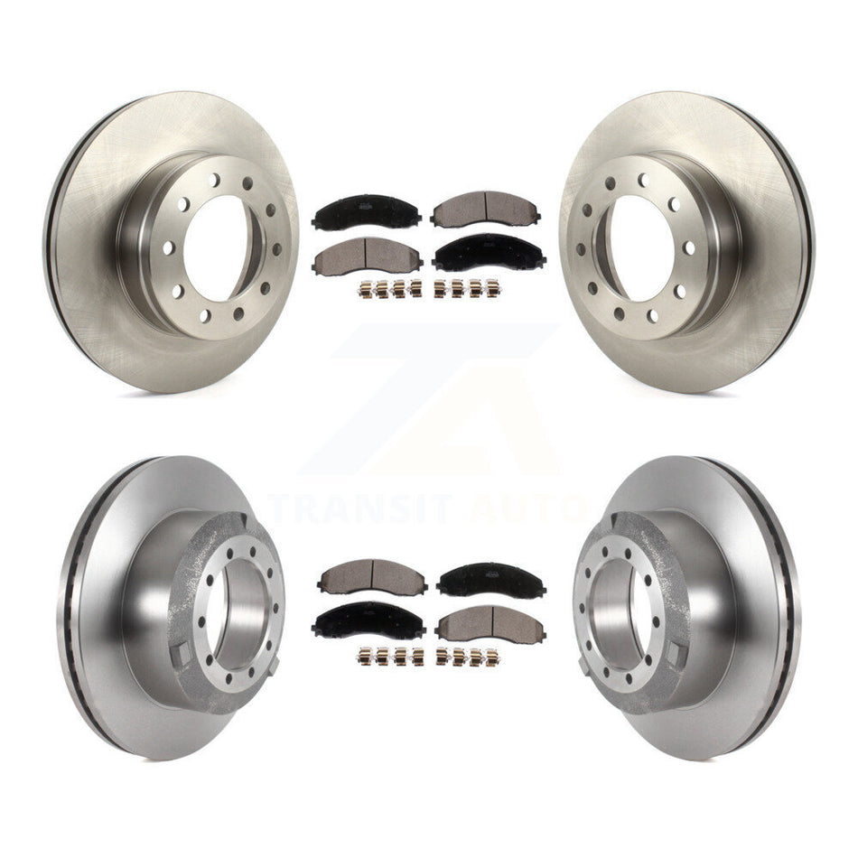 Front Rear Disc Brake Rotors And Ceramic Pads Kit For Ford F-450 Super Duty F-550 F-600 K8T-104186