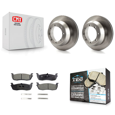 Rear Disc Brake Rotors And Ceramic Pad Kit For 2001-2003 Ford F-150 RWD With 8 Lug Wheels K8T-104193