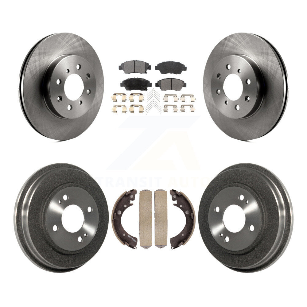 Front Rear Disc Brake Rotors Ceramic Pads And Drum Kit For Honda Civic With 4 Lug Wheels K8T-104205