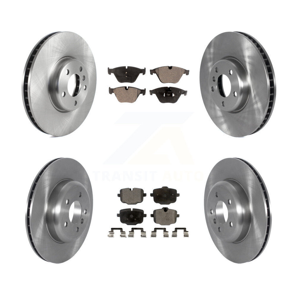 Front Rear Brake Rotors Ceramic Pad Kit (6Pc) For BMW 535i With 345mm Diameter Rotor K8T-104214