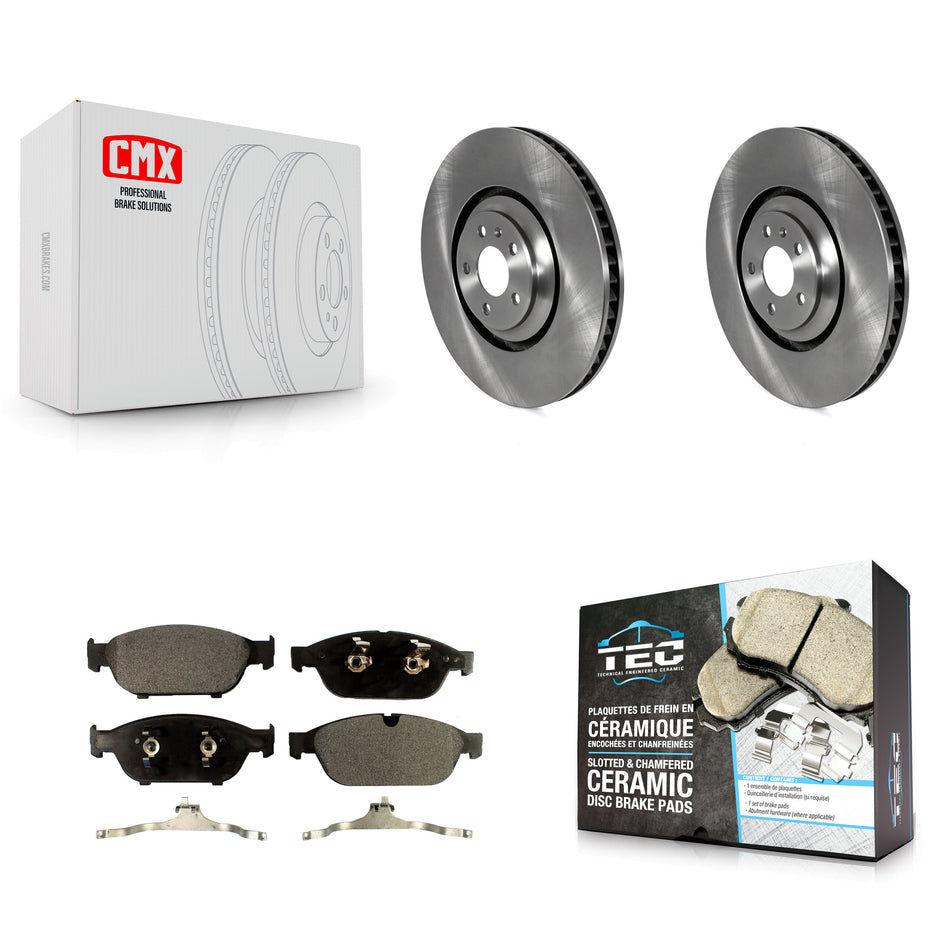 Front Brake Rotors Ceramic Pad Kit For 11 Audi A8 Quattro With 356mm Diameter Rotor K8T-104216