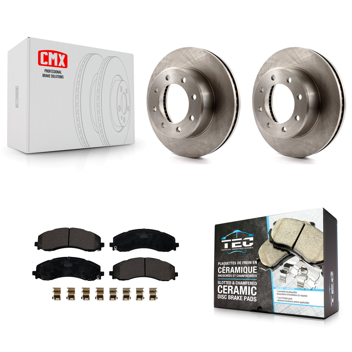 Front Disc Brake Rotors And Ceramic Pads Kit For Ram 2500 3500 K8T-104226