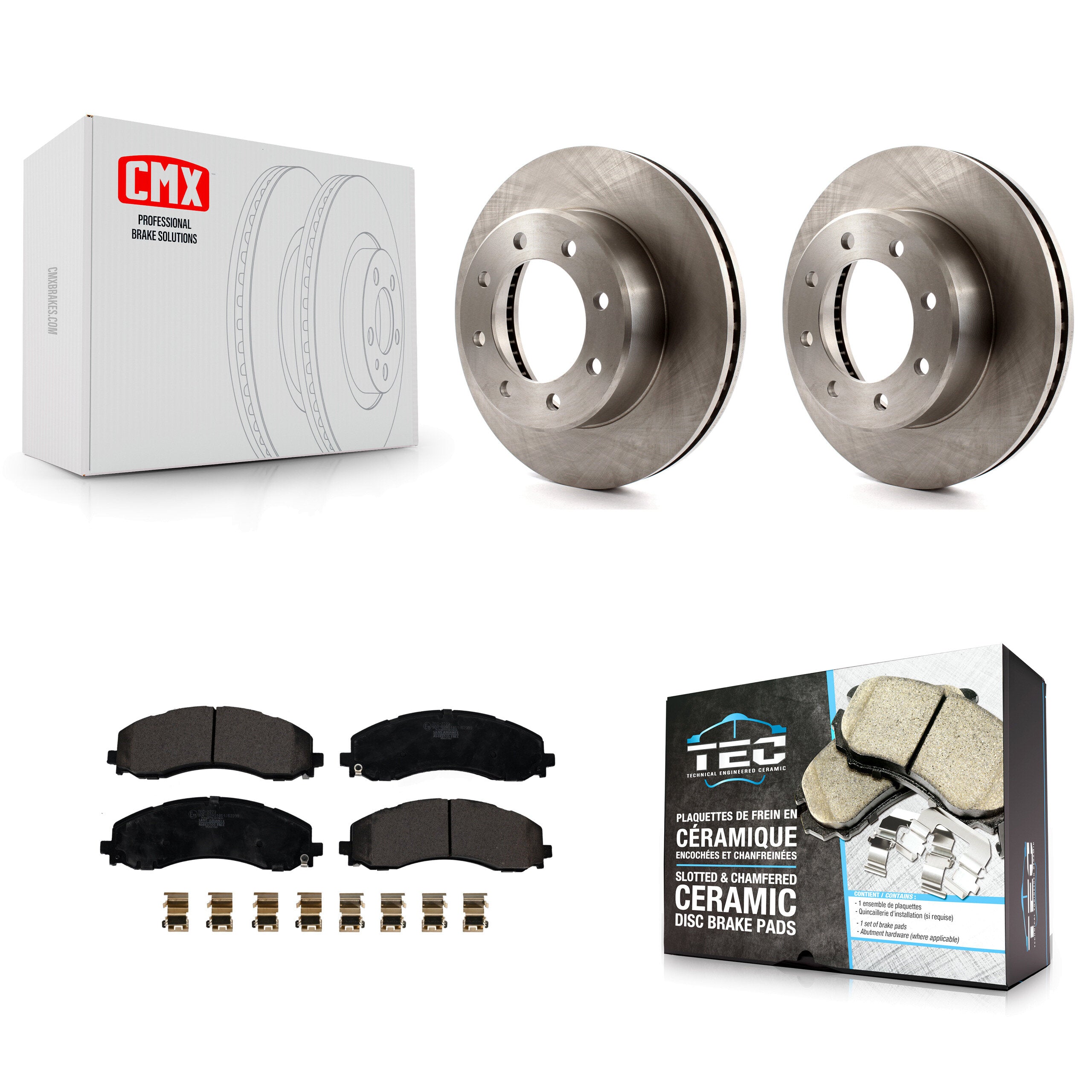 Front Disc Brake Rotors And Ceramic Pads Kit For Ram 2500 3500 K8T-104226