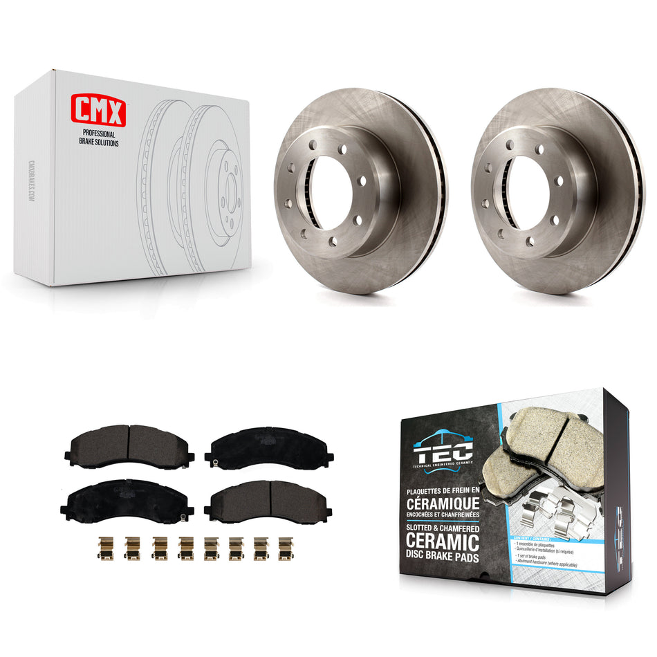 Front Disc Brake Rotors And Ceramic Pads Kit For Ram 2500 3500 K8T-104226
