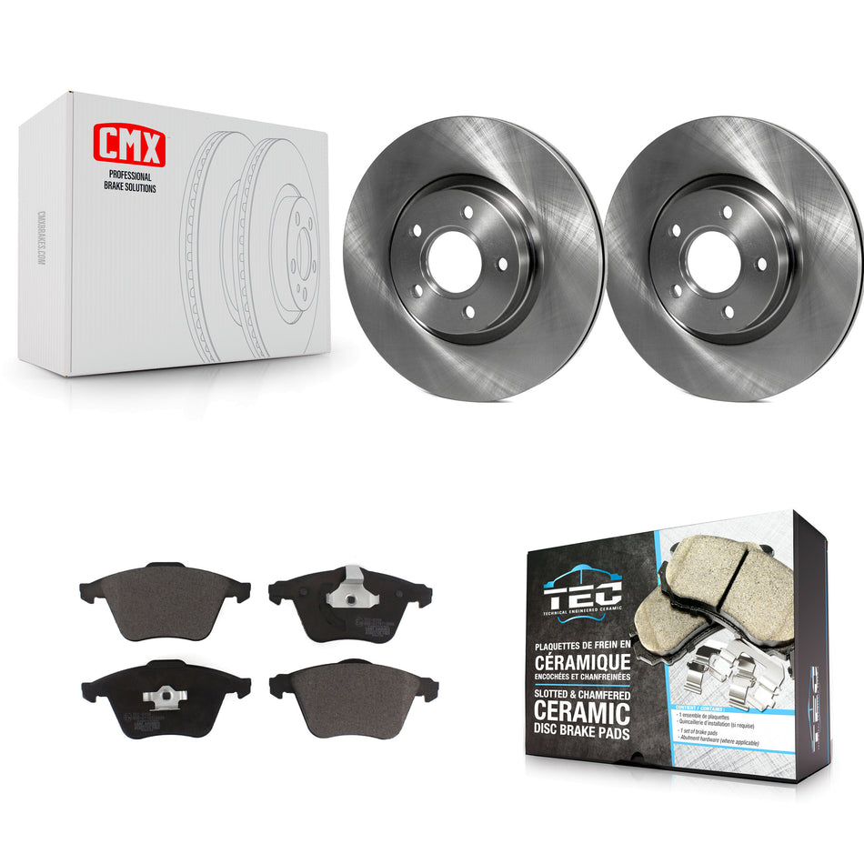 Front Disc Brake Rotors And Ceramic Pads Kit For Volvo S40 K8T-104227