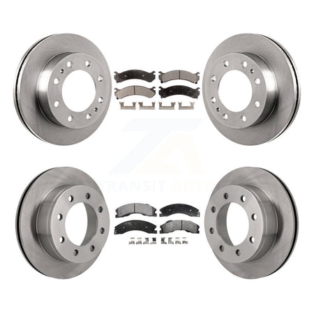 Front Rear Brake Rotors & Ceramic Pad Kit For Chevrolet Express 4500 3.20" Overall Height K8T-104238