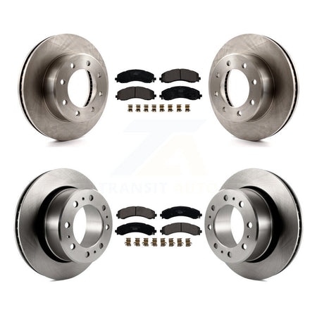 Front Rear Disc Brake Rotors Ceramic Pad Kit For 2020-2021 Ram 3500 With Dual Wheels K8T-104261