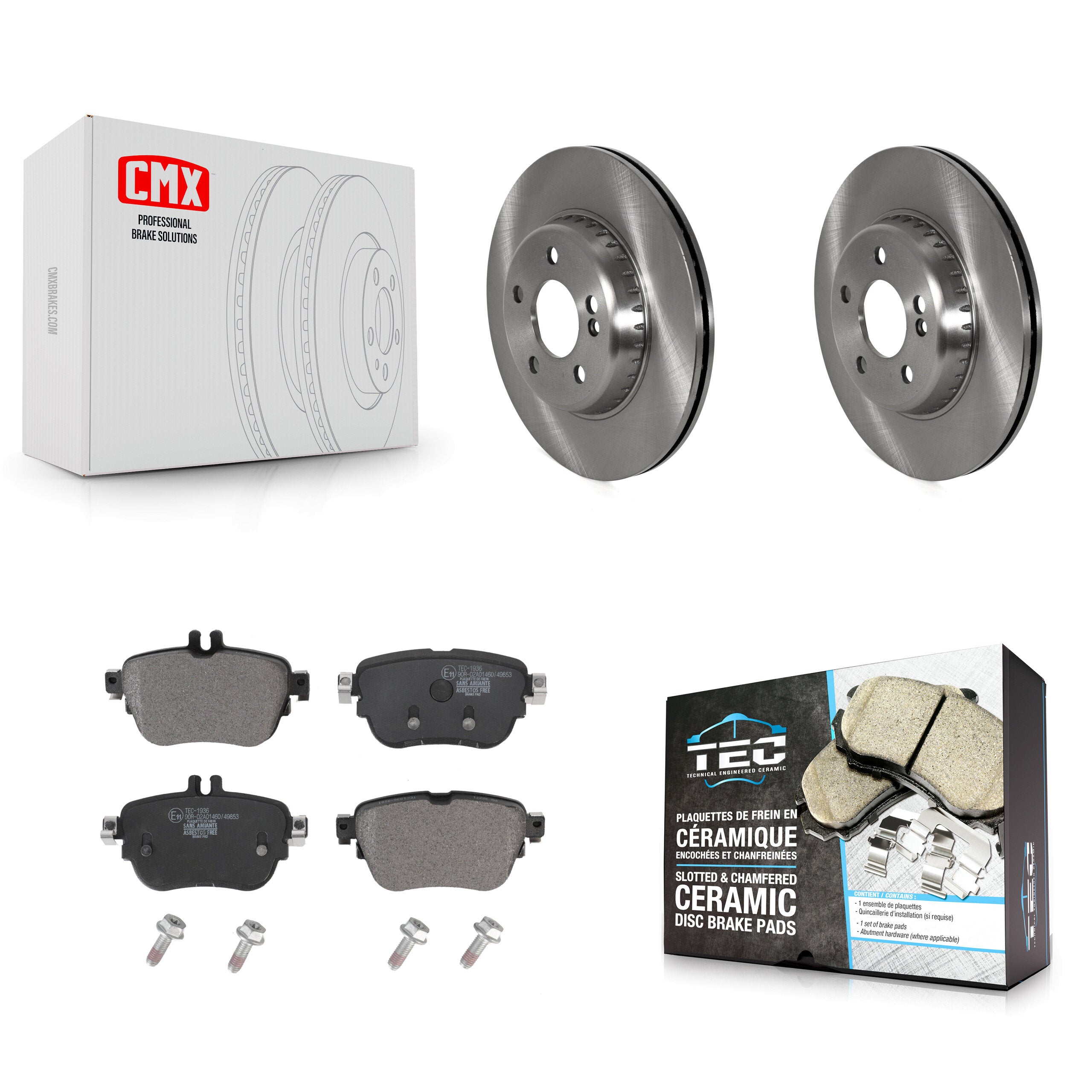 Rear Disc Brake Rotors And Ceramic Pads Kit For 2017-2018 Mercedes-Benz E300 K8T-104267
